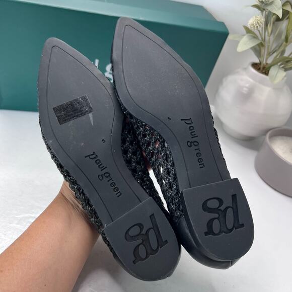 Paul Green Aries Flat Soft Nappa Diva Slip On Pointed Toe Black Women 7.5 - Picture 8 of 11